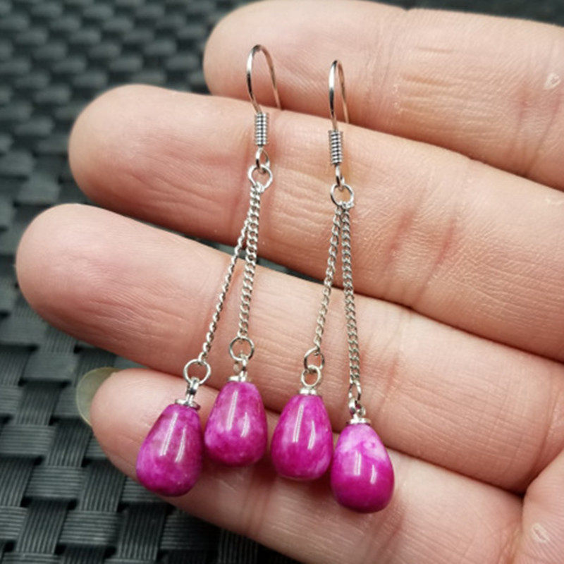 新款精美天然玉石桃花玉水滴耳环粉色玉石水滴耳坠玉耳环,珠宝/钻石/翡翠,耳饰,淘宝优惠券,粉丝福利购,淘宝优惠卷