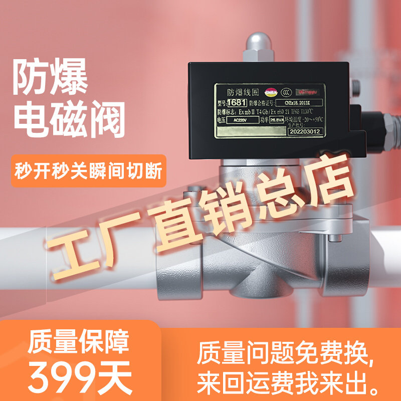 防爆电磁阀天然气矿用高温水阀气阀控制管道常闭dn155012v220v24v