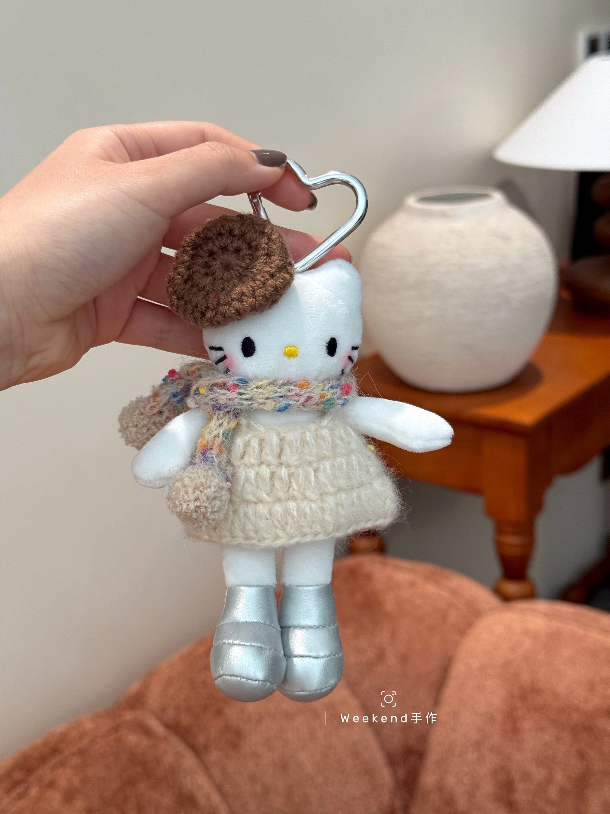 小香风长腿hellokitty汽车钥匙扣包包挂件可爱毛绒公仔送女友礼物