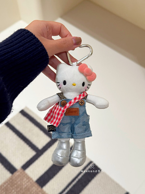 长腿背带裤hellokitty包包挂件可爱毛绒公仔送闺蜜礼物少女心玩偶