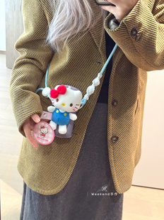 正版授权hellokitty毛绒公仔定制手机背夹可爱玩偶送闺蜜生日礼物