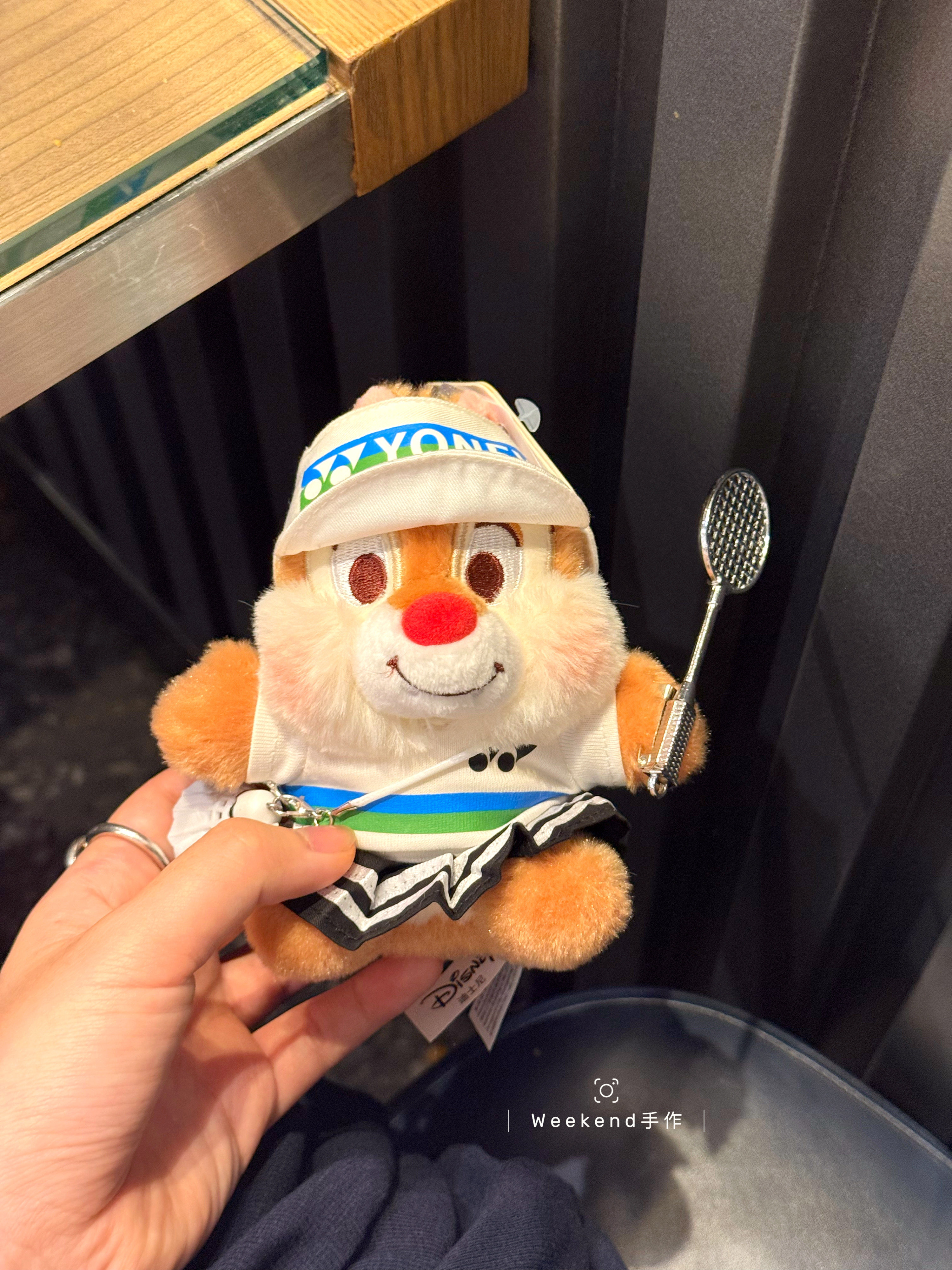 正版打羽毛球套装奇奇蒂蒂毛绒玩偶包包挂件可爱卡通汽车挂件礼物