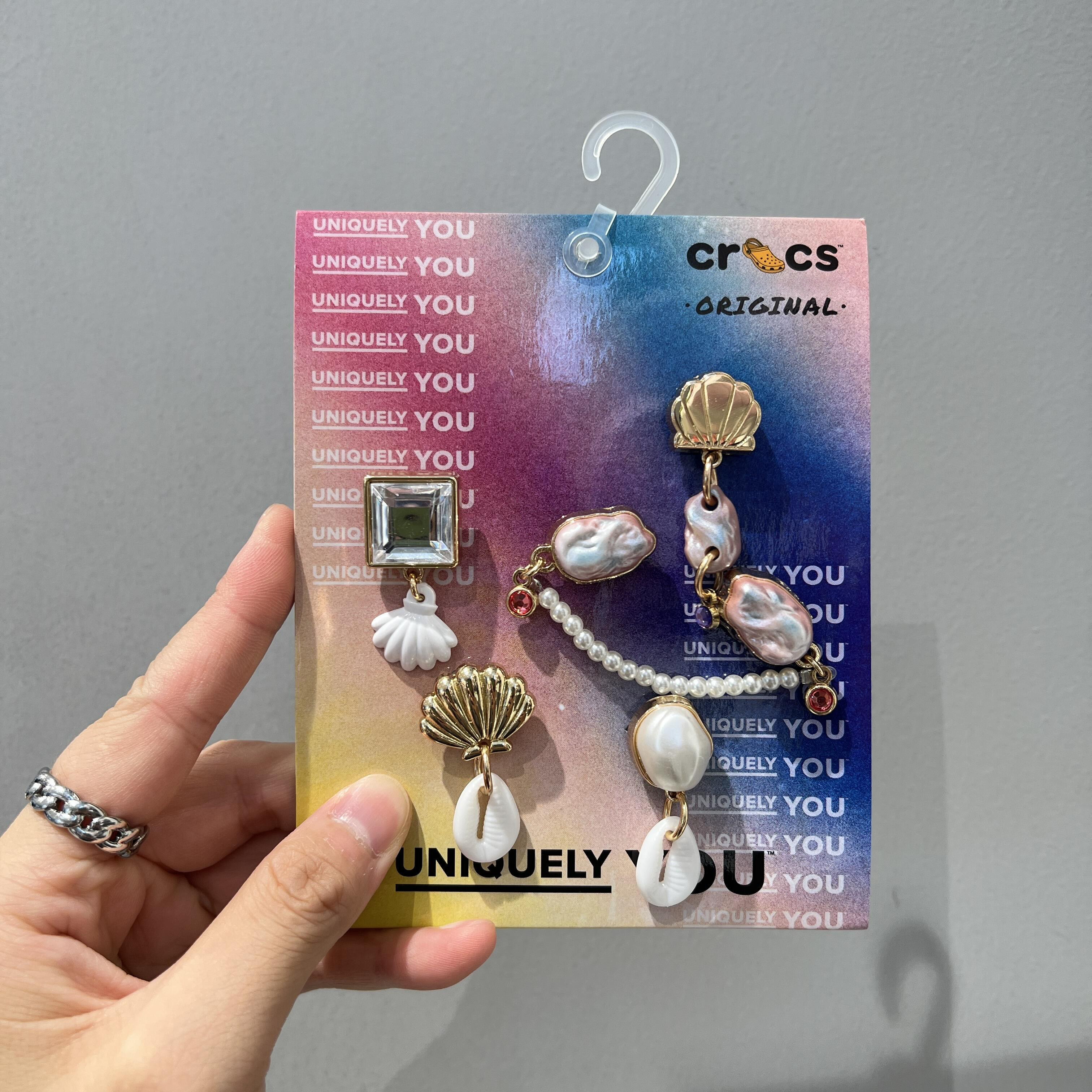 适配于crocs鞋花洞洞鞋配套卡骆驰智必星高品质感巴洛克珍珠贝壳