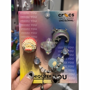 适配于crocs鞋花云朵泡芙霜紫色洞洞鞋卡骆驰白鹿同款蛋糕智必星