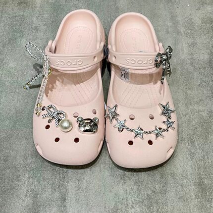 适配于Crocs卡骆驰配件洞洞鞋花粉色芭蕾鞋沙滩凉鞋石英粉智必星