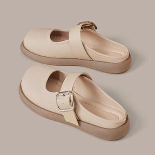 夏季 2025新款 外穿凉鞋 配裙子单鞋 一脚蹬 包头半拖鞋 孕妇凉拖鞋 女鞋