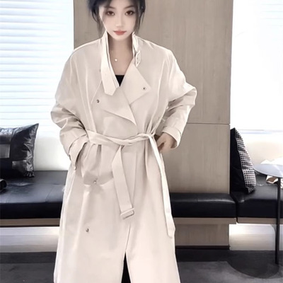 2025网红爆款高级洋气纯色风衣