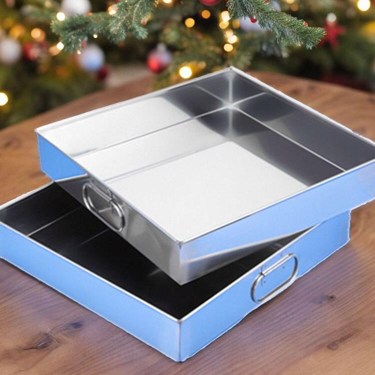 无磁特厚不锈钢方盘托盘平底