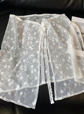 韩国东大门蕾丝屁帘女系带甜美半身裙大码叠穿百搭遮屁股打底罩裙