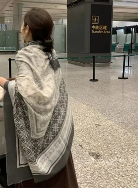 灰色记忆！棉麻围巾女春秋保暖长款纱巾丝巾夏空调房外搭防晒披肩