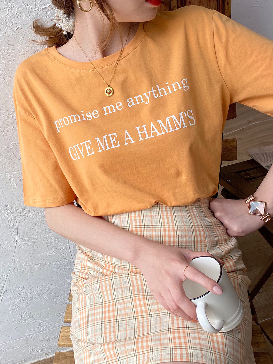 Cotton short sleeve T-shirt women's net red Korean version students' medium length loose size clothes summer women's fashion