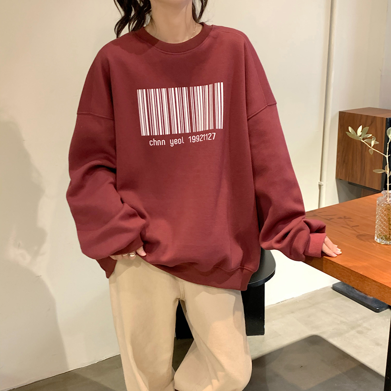 Fall / winter 2020 new loose Korean version Plush thickening oversize hooded grey sweater