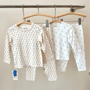 小黑托昵尼2025秋冬新款儿童内衣女童薄款秋衣秋裤棉毛衫莱卡套装