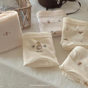 少女感简约可爱纯棉中低腰三角内裤 5条组合装 29.9 椰丝奶糖兔