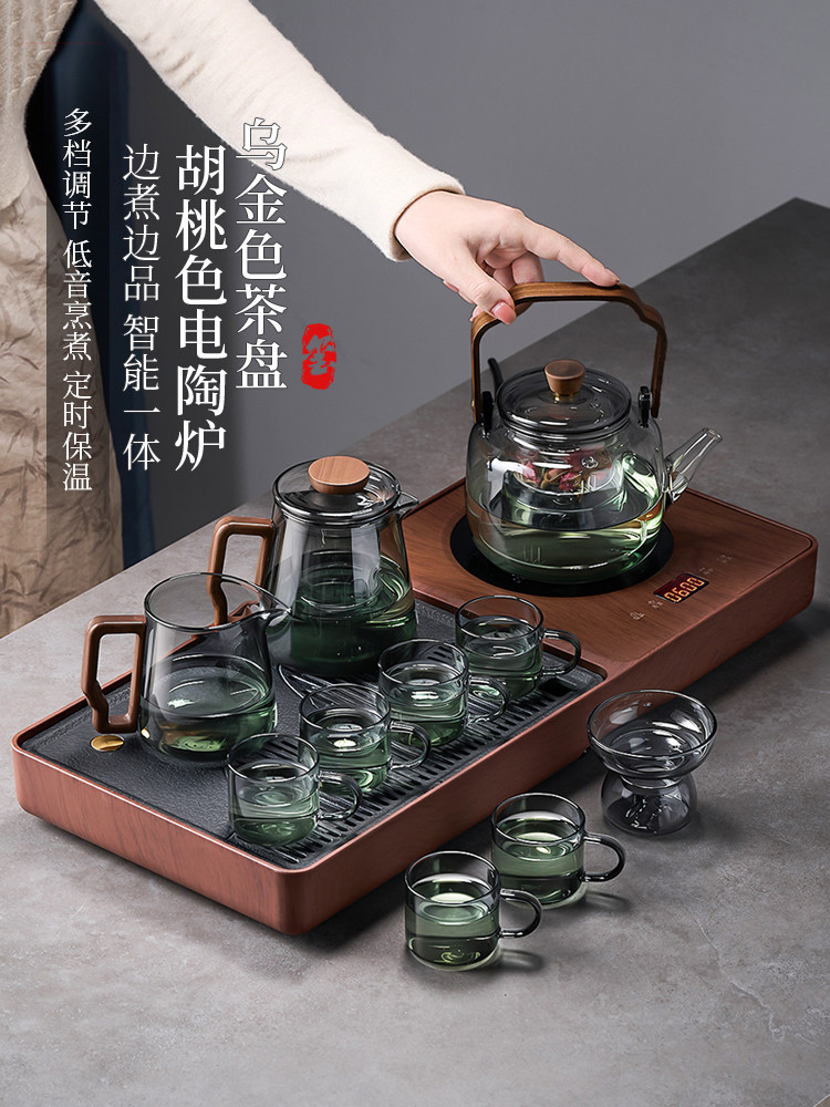 解安溪茶桌水壶一体式家用成套自动功夫茶具可达豪华客厅小茶盘