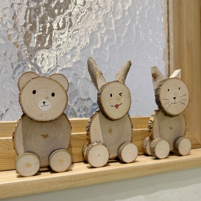 樟树兔子造型装饰摆件