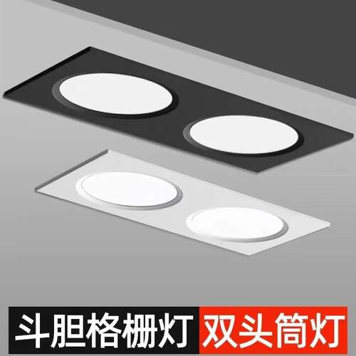 led双头筒灯吊顶格栅长方形