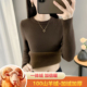 高端羊毛衫 女加厚秋冬圆一体绒加绒毛衣内搭高级感羊绒衫 保暖上衣