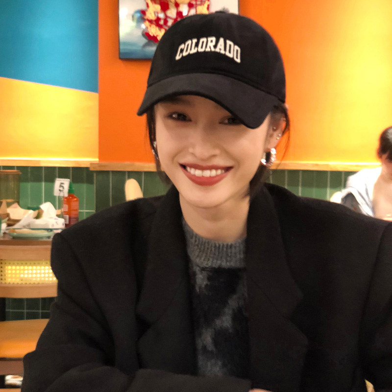 黑色大头围棒球帽女2025新款显脸小加大宽帽檐鸭舌帽子冬季防晒帽