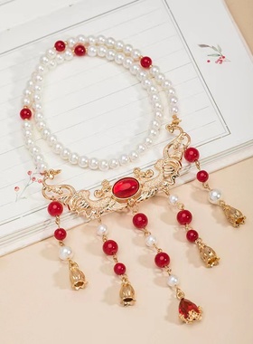 合金仿珍珠圆珠链通用双凤凰