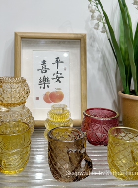 锦鲤｜北欧创意玻璃烛台收纳烛光晚餐酒吧休闲摆件装饰