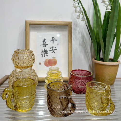 锦鲤｜北欧创意玻璃烛台收纳烛光晚餐酒吧休闲摆件装饰