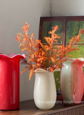 花檐瓶16｜简约现代渐变色花边玻璃花瓶家居装饰品摆件客厅插花器