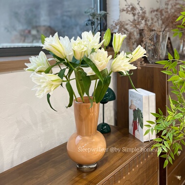 晚霞｜中古芬顿玻璃花瓶 原色暖色橘 桌面客厅装饰摆件