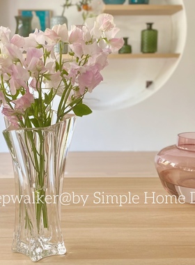 巴某拉同款透明星星玻璃花瓶 冬青玫瑰百合郁金香绣球花器摆件