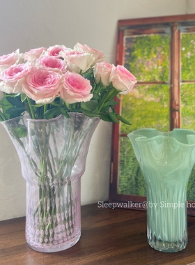 白菜|蝴蝶兰盆栽花盆客厅插花裙摆高级水养鲜花餐桌摆件玻璃花瓶