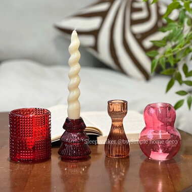 红色烛台婚礼宴会新年节日氛围感摆件烛台收纳罐