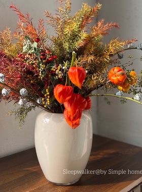 月光｜浅灰北欧风简约厚重玻璃花瓶 芍药百合插花客厅装饰摆件