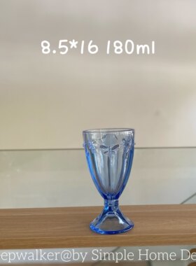 外贸出口蓝色系列玻璃酒杯水杯果汁杯