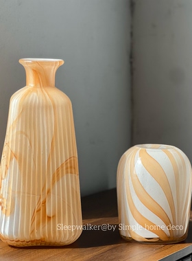 玉兰|出口瑞典ins中古风复古玻璃小花瓶摆件客厅餐桌装饰氛围感