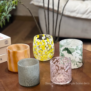 青春方盒|多巴胺彩色厚重玻璃烛台 桌面收纳桶 笔筒 小花瓶装饰