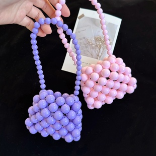 彩色串珠编织包儿童手工包女童迷你小包可爱diy材料包手提包宝宝