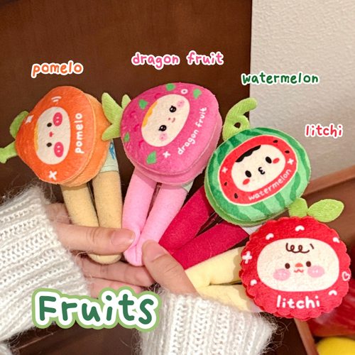 创意水果公仔掰掰夹趣味卡通刘海夹边夹儿童前额碎发夹不伤发头饰