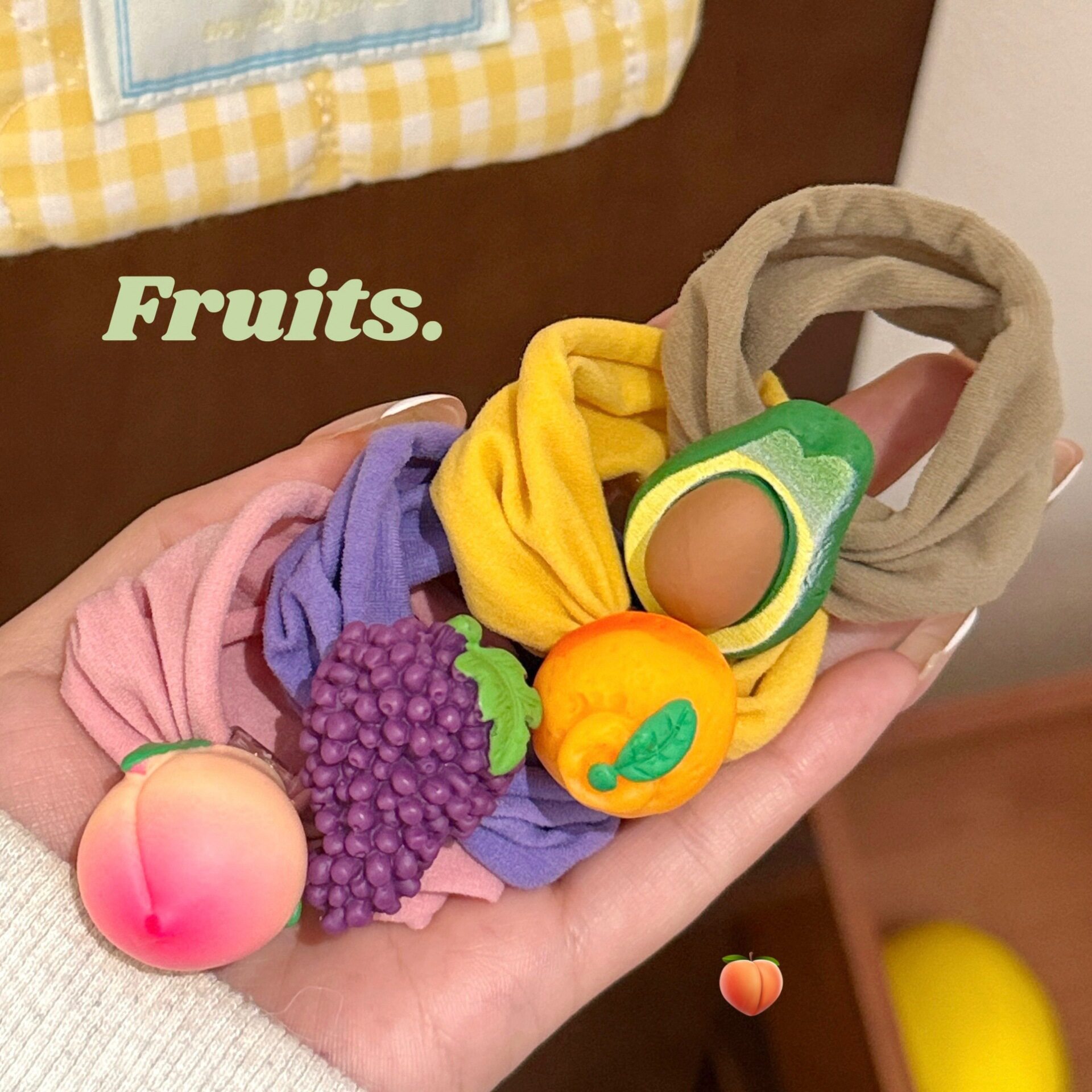 夏季水果毛巾圈发绳少女心百搭不伤发圈可爱皮筋扎头发饰头绳批发
