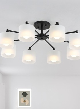 H36810美式简约灯客厅吊灯大厅主灯超亮现代简约大气北欧中山灯具