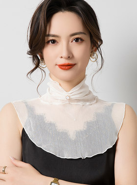 百搭女网纱围脖薄款蕾丝假领子女