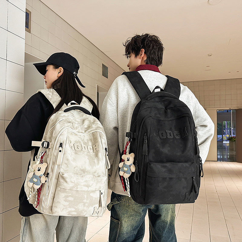 多功能宽背带书包初中女生高中生男款双肩包大学生旅行户外出背包