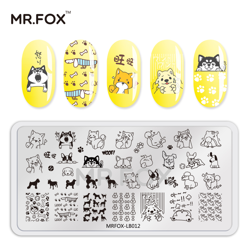 Mr.Fox狐狸先生美甲印花板转印钢板印章工具模板猫狗仙人掌印花油