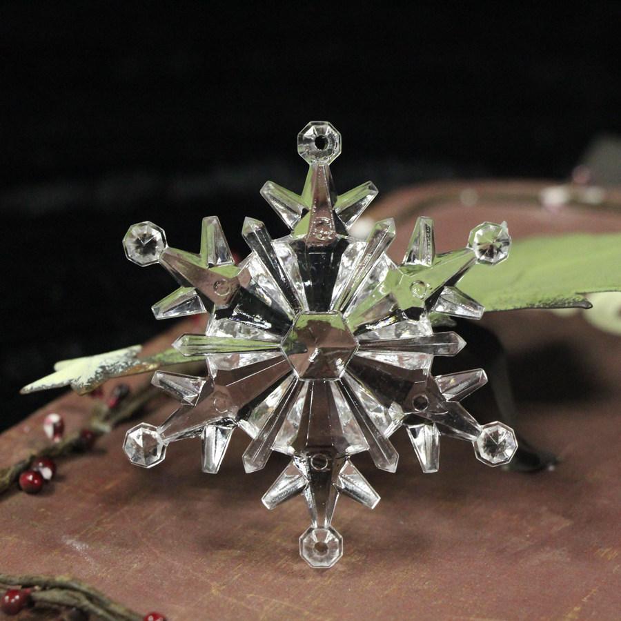 5cm透明亚克力冰晶仿真雪花diy手工挂件配件场景布置 iv3v8fmy