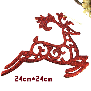 25CM鹿圣诞麋鹿金粉圣诞节装饰圣诞树挂件酒店商场橱窗布置道具