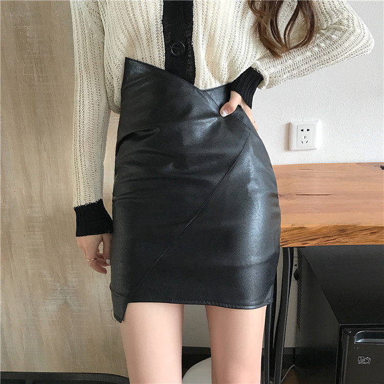 Real shooting real price autumn and winter fashion irregular hip skirt