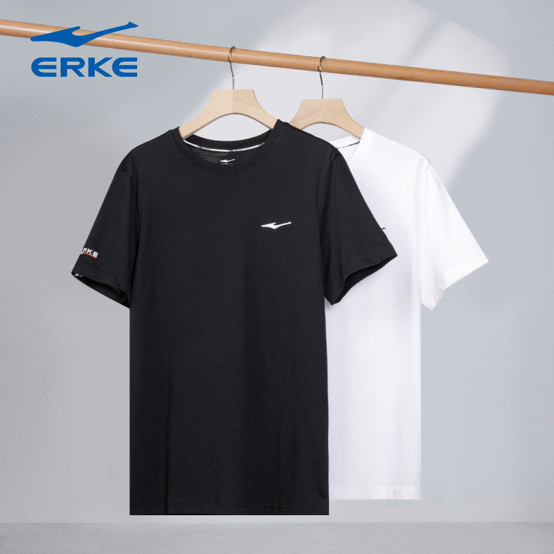 鸿星尔克短袖T恤男 运动衣夏季半袖红星官方旗舰店男装黑色体恤男,运动服/休闲服装,运动T恤,淘宝优惠券,粉丝福利购,淘宝优惠卷