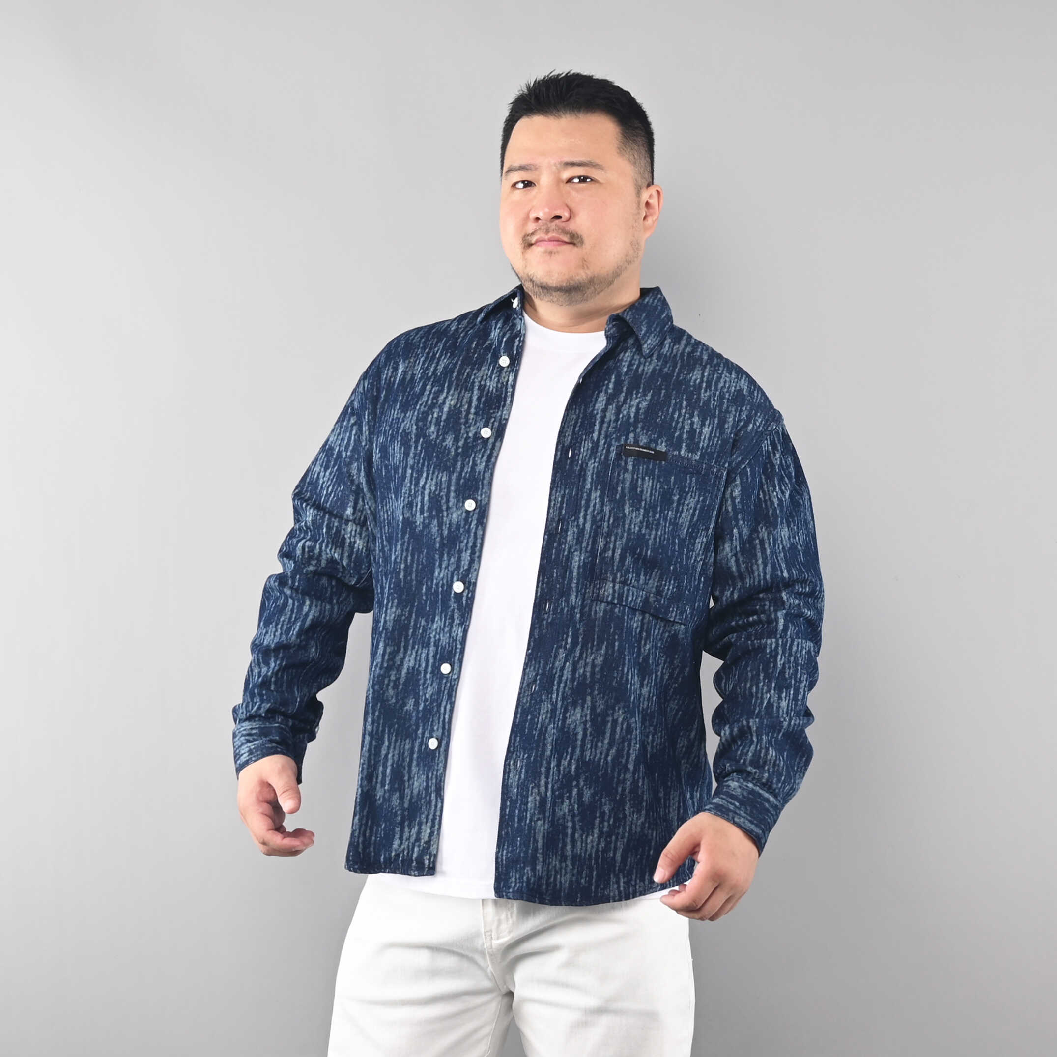 水洗扎染纹理衬衫外套UM工作室