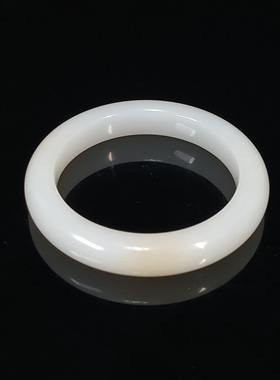 和田玉羊脂白玉手镯（带浅糖平安镯） 内径54.5mm  25091700048