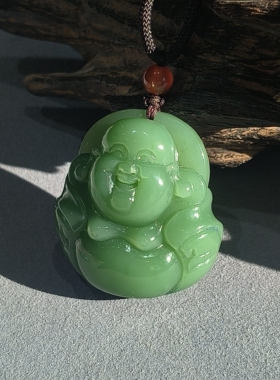 玉路呈祥  和田玉碧玉老坑料佛公30克