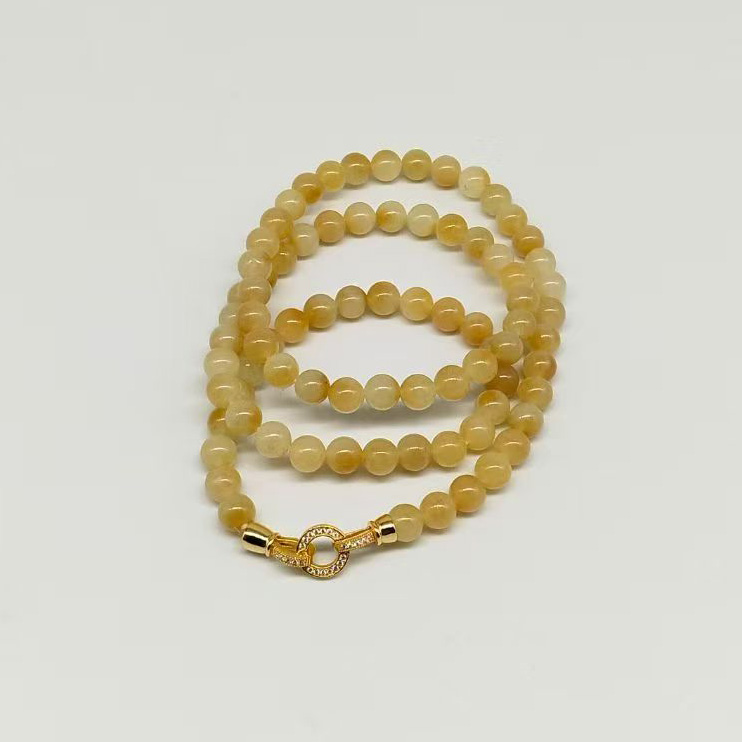 和田玉糖白玉项链约6mm±*80粒    周长49cm± 25050110011050